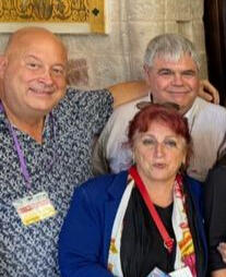 Sabrina and I are two of the 1st Knights of St Francis with Angela Alioto✝️ Her Arabian horse named Kamala was in an accident an