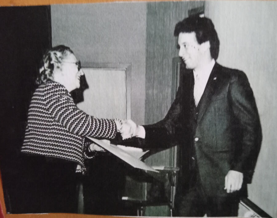 Margaret Truman Daniels presented me with a Harry S. Truman scholarship award at his hometown of independence, Missouri.