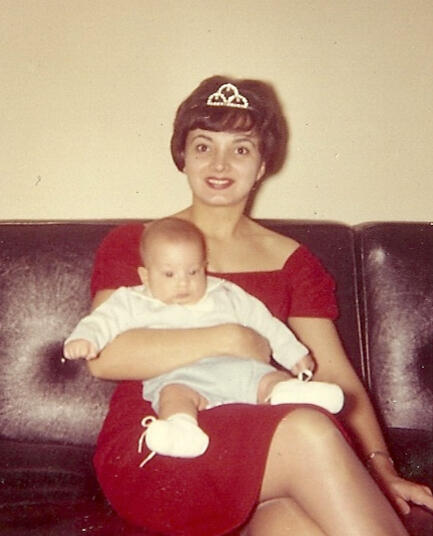 David Michael Eastis with his Gorgeous Mom at his first Christmas in Denver 1963.