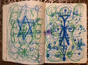 Artwork of David Michael Francesco Eastis, aka Henry W. proud to be part Jewish, grandson of Harriet Eastis who was a riveter in San Diego during WWII