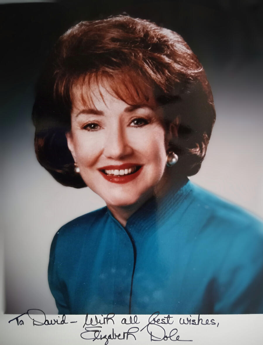 Elizabeth Dole. One of the most outstanding American Red Cross leaders we have had in modern times.