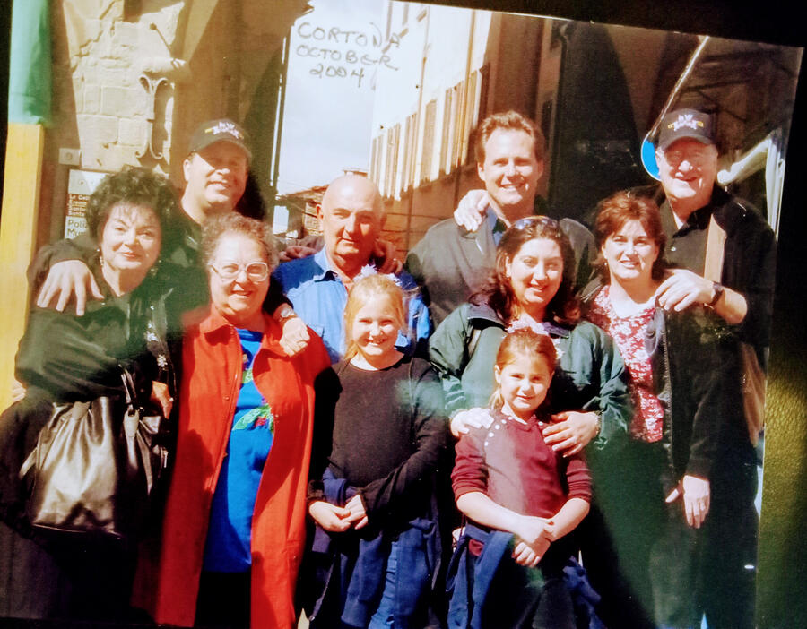 Our precious family in cortona, Italy. It was during this time together that Mom and Dad hosted a dinner and celebration that lasted for 7 hours. We celebrated the birthdays for Sassicai, Sabrina and her father Sebastiano.