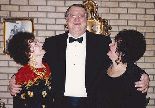 Harriet Tornow Eastis on her 80th birthday in Denver with her adoring son David and his wife Patti.